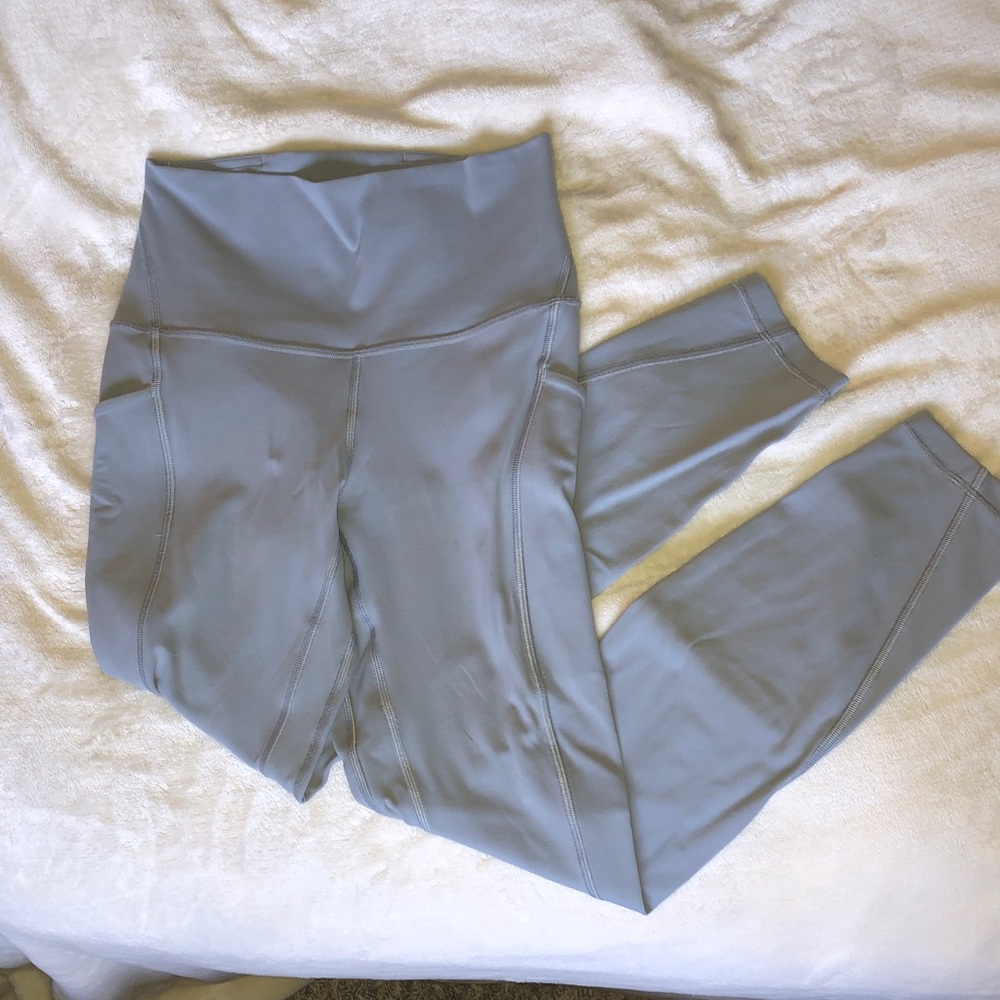lululemon athletica Dust Blue High-Waist Leggings, Size 4, includes pockets